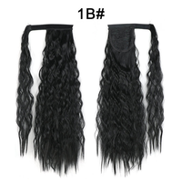 Queue de cheval synthétique à enrouler de 24 pouces, longue, bouclée afro, extensions de cheveux, postiches, résistante à la chaleur