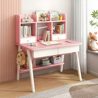Bureau d'Apprentissage en Forme de L pour Ordinateur Portable 2 en 1, Table d'Ordinateur en Bois, Table d'Étudiant, Ensemble de Chaises avec Étagères