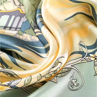 Écharpe en soie de mûrier 100% pure, impression personnalisée, motif floral, en twill de soie, carrée, sur mesure