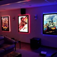 Cadre photo mural en aluminium rétro-éclairé, pour publicité de cinéma, boîtes à lumière led pour affiches de films