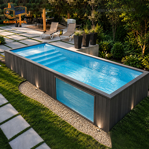<span class=keywords><strong>Piscine</strong></span> hors sol en fibre de <span class=keywords><strong>verre</strong></span> pour toute la famille, best-seller, personnalisable, avec fenêtre transparente en WPC, résistante aux UV, installation facile - Product Image 1