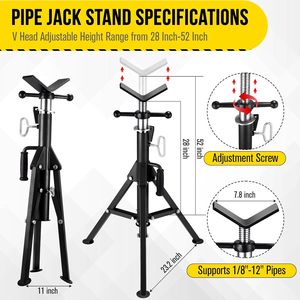 Portable 3Ton V-Head <strong>Jack</strong> <strong>Stand</strong> Folding <strong>Pipe</strong> <strong>Stand</strong> - Product Image 4