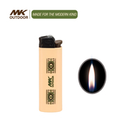 Briquets électroniques à couvercle rabattable personnalisés MK à l'épreuve du vent Briquet à gaz à silex en plastique avec étui turbo