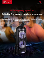 Enceintes Subwoofer sans Fil pour Fêtes avec Éclairage LED RGB, Alimentation USB/AUX, Enceintes Actives