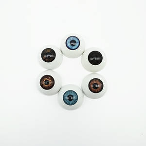 Occhi umani realistici ovali semicircolare rotondi acrilici in plastica da 8mm a 26mm per bambola - Product Image 1
