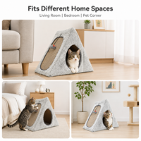 Lit pour chat Sandwich, maison pour chat d'intérieur, doux, chaud, respirant, avec coussin amovible, base antidérapante, 40 x 40 x 28 cm