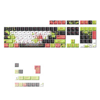 Custom 126 Key PBT Five Side Dye Sublimation Keycap Set Red Green Graffiti Cherry Profile for Mechanical Gaming Keyboard