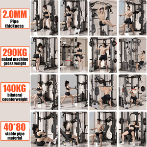 Sistema Completo de Gimnasio en Casa, Equipo de Entrenamiento Multifuncional con Máquina Smith y Rack para Sentadillas y Press - Product Image 2