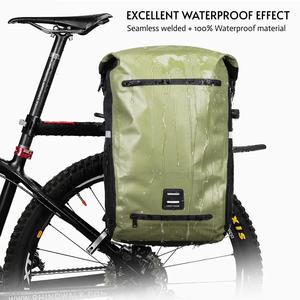Sacoche de vélo 3-<span class=keywords><strong>en</strong></span>-1, porte-bagages, étanche, multifonctionnelle, 22-25L, fermeture éclair <span class=keywords><strong>en</strong></span> PVC, sac à dos unisexe pour vélo, sac de voyage - Product Image 5