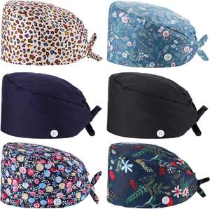 หมวกสครับยืดหยุ่น ผ้าฝ้าย พิมพ์ลายการ์ตูน ดูดซับเหงื่อ หมวกทำงานร้านเสริมสวย ร้านขายสัตว์เลี้ยง หมวกสครับคริสต์มาส ปีใหม่ ชุดยูนิฟอร์ม - Product Image 1