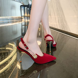 Fournisseur Fabricant sur mesure Mode pour femmes Talons hauts 7CM Conception ajourée Boucle Sangle Sandales à talons hauts - Product Image 2