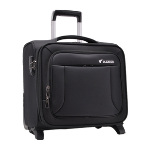 Valise <span class=keywords><strong>cabine</strong></span> <span class=keywords><strong>souple</strong></span> 16 pouces à compartiments multiples, en nylon jacquard résistant à l'eau et à la poussière, avec roulettes intégrées, fournie par l'usine - Product Image 1