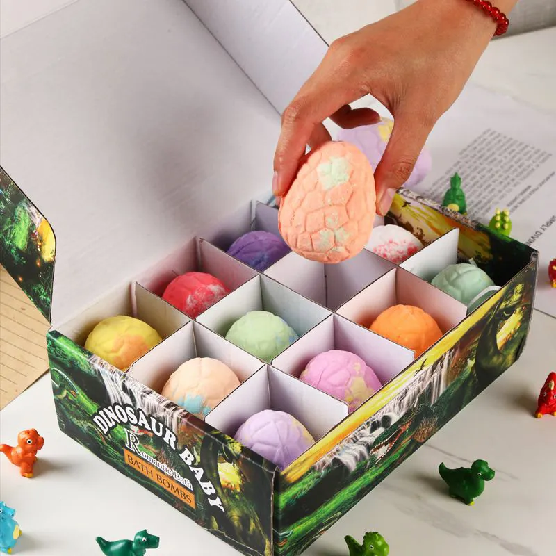 Hot Selling Kids Bad Bommen Set Bubble Bad Fizzes 12Pcs Dinosaurus Ei Bad Bom Met Verrassing Speelgoed Binnen