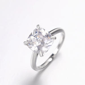 F1814 Anello di Fidanzamento da Donna con Diamante Naturale Taglio Princess, Stile Classico, Gioielleria Fine - Product Image 5