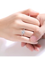 VVS1 1Ct Mossanite Diamant 925 Bijoux en argent sterling Étoile personnalisée Design unique Ensembles de bagues de mariage pour femmes pour anniversaire