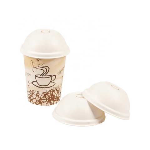90mm Compostable Sugarcane Bagasse Pulp Coffee Cup Lid – Disposable Paper Lids for Cups