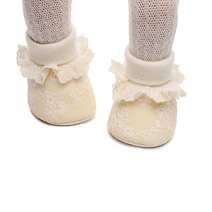 Chaussures en dentelle pour bébé fille, best-seller printemps-automne, semelle souple, nœud papillon, chaussettes-chaussures, premières chaussures pour bébés - Product Image 3