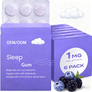 Tùy chỉnh nhãn hiệu riêng ngủ kẹo cao su Melatonin Gaba đường miễn phí bình tĩnh tốt hơn ngủ miễn phí phần còn lại & thư giãn bổ sung bạc hà ngủ kẹo cao su - Product Image 6