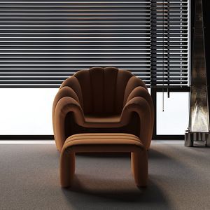 Canapé rond créatif en tissu rembourré avec rembourrage en mousse pour salon, petit appartement, balcon, salon de beauté, maison d'hôtes - Product Image 4