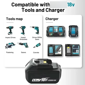 Batería de Gran Capacidad de 18 V, 5 Ah, 6 Ah, Apta para Baterías de Iones de Litio 18650, Estable y Compatible con BL1850 - Product Image 4