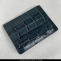 Dompet Pemegang Kartu Kredit Kulit Buaya Asli Klip Uang Tunai Magnetis Asli Mewah