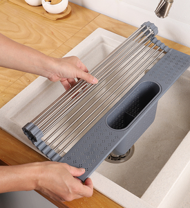 Escurridor De vajilla enrollable con Escurridor, Escurridor De superficie De Acero Inoxidable para fregadero, Escurridor De platos enrollable con Escurridor, 2020 - Product Image 3