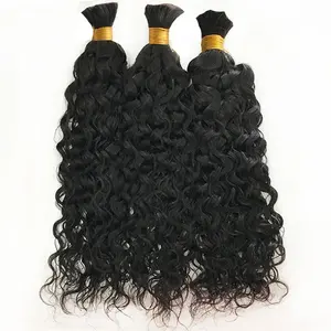 Light Yaki Hair Bulk Extensions Silk Pressed Yaki Straight Remy Human Hair 12-26inch Bundle Hair Bulk