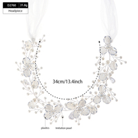 Diadema nupcial de aleación hecha a mano con flores, tocado metálico personalizado para boda con cinta, tiaras de perlas OEM/ODM completas, logotipo personalizado