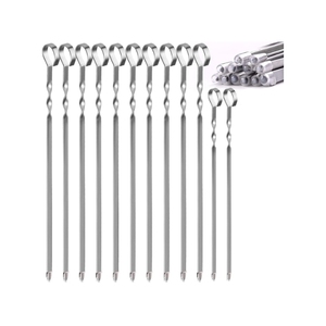 Juego De 4 Pinchos Para Barbacoa De Acero Inoxidable - Ideales Para Alitas De Pollo, Con Cepillos