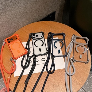 Four Corner Transparent Acrylic Adjustable Crossbody Phone Cases for iphone 17 Air,for iphone 17 Cases for Women Luxury Lanyards - Product Image 2