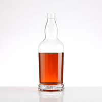 Bouteille de vin en verre blanc de 500 ml pour whisky, bouteille à col étroit avec bouchon en liège, expédition directe d'usine