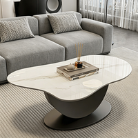 Ensemble de tables basses en pierre minimalistes modernes, table à thé ovale créative nordique pour salon