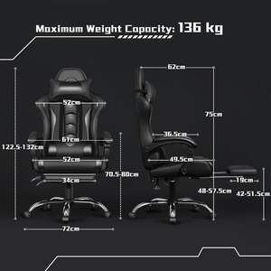 DDP altura ajustable LED masaje reclinable ordenador carreras <span class=keywords><strong>Gamer</strong></span> <span class=keywords><strong>silla</strong></span> <span class=keywords><strong>con</strong></span> reposacabezas negro rojo Sillas De Escritorio De Oficina - Product Image 6