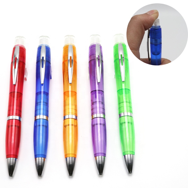 2 в 1 пластиковая шариковая ручка с ручным душем распылительную головку, заполненное жидкостью, портативный для офиса и школы