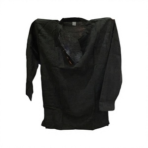 Camisa 100% Algodón Ecológica para Hombre, Corte Regular, Antiarrugas, Estilo Casual Urbano, para Boda, Playa, Estilo Vegano, Color Índigo - Product Image 1