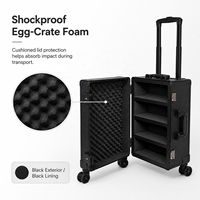 Valise à roulettes en aluminium à 4 rangées pour cartes gradées BGS / Cartes de jeu, pour le stockage et le transport lors de soirées et expositions