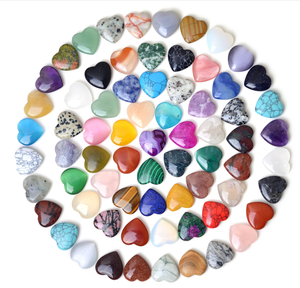 Đá thạch anh tự nhiên hình trái tim 2,5cm, loại đá chữa bệnh, đá nhỏ hình trái tim, đá luân xa - Product Image 2