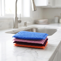 Éponge abrasive en fibres métalliques multicolores pour la vaisselle, le nettoyage des casseroles, des éviers et des surfaces quotidiennes à la maison
