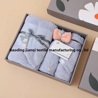 Venta Directa de Fábrica, Juego de Toallas de Baño de Tres Piezas de Felpa de Coral de Secado Rápido para Adultos, Caja de Regalo, Diseño Sólido, Tejido Liso, Logotipo Personalizado
