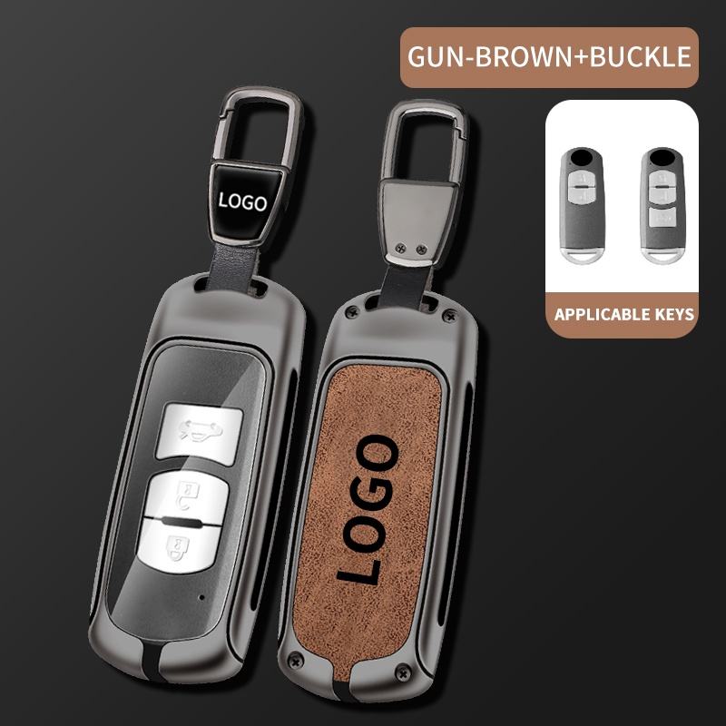 Marron pistolet mat + porte-clés en métal