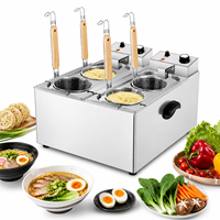 Cuiseur à nouilles électrique intelligent entièrement automatique professionnel de comptoir en acier inoxydable à double tête avec limiteur de température intégré