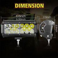 Barre lumineuse LED double, projecteur combiné LED, petite barre lumineuse LED pour voiture, barre lumineuse LED ambre et blanche pour montant A, éclairage tout-terrain