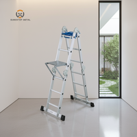 Échelle en aluminium multifonctionnelle pliable et réglable, capacité de charge de 150 kg, anti-corrosion, stable, vente chaude