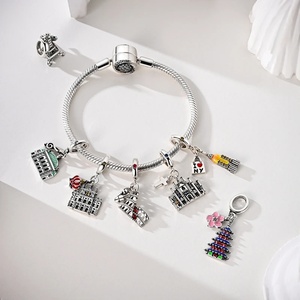 MULA Originale Charm in <span class=keywords><strong>Argento</strong></span> Sterling <span class=keywords><strong>925</strong></span> con Zirconi a Forma di Cuore per Bracciali e Gioielli Fai-da-Te da Donna - Product Image 4