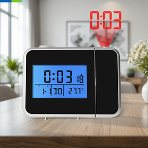 Dcf kỹ thuật số chiếu đồng hồ Đài phát thanh kiểm soát LED 180 chuyển đổi hiển thị thời gian nhiệt độ phòng khách văn phòng - Product Image 4