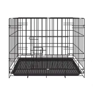 Großhandel Hochwertige Mehrere Größen Zwinger Günstige Metall Faltbare Edelstahl Pet Dog Cage