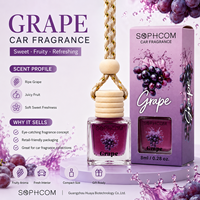 Diffuseur d'arômes pour voiture 8 ml, flacon en verre avec bouchon en bois, à suspendre au rétroviseur, pour huiles essentielles, coffret cadeau