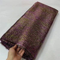 Tissu Brocart Jacquard Brillant Métallisé de Luxe en Polyester de Haute Qualité, Vente en Gros, pour Robe Africaine