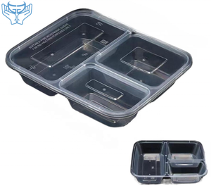 Disposable Food Containers 1 2 3 5 Compartment Plastic Customized Tableware Microwaveable To Go Meal Prep Containers