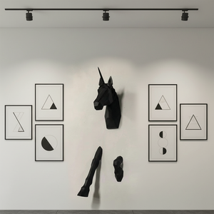 Statua da Parete 3D in Resina di Cavallo Volante Nero a Grandezza Naturale, Scultura da Appendere per Laurea, Prezzi all'Ingrosso di Fabbrica - Product Image 1